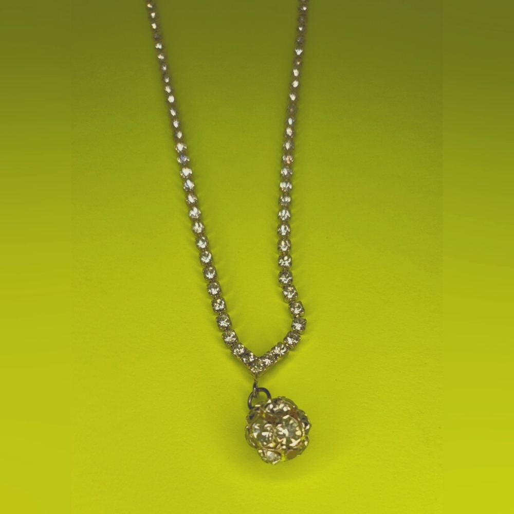 Crystal Pendant Necklace - Vintage